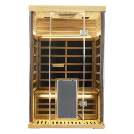 Wizzisauna 2-Person Red Cedar Full-Glass Sauna