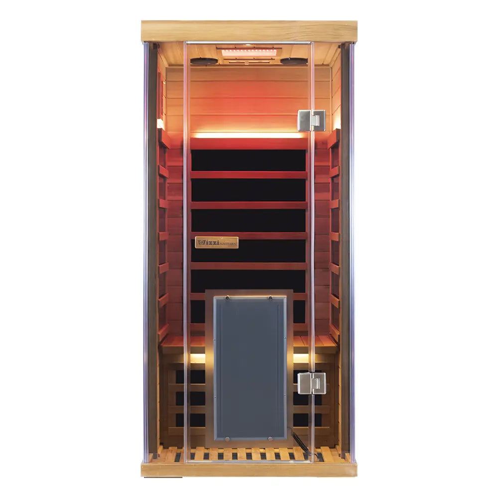 Wizzisauna 1-Person Red Cedar Full-Glass Sauna