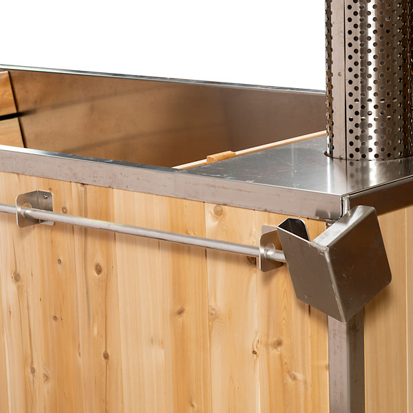 The Starlight Wood Burning Hot Tub, heater detail