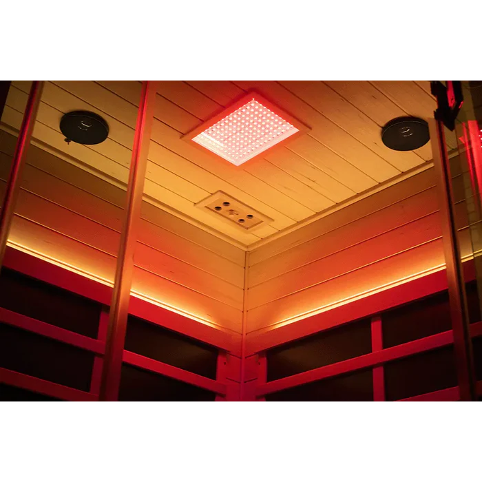 Wizzisauna Corner Red Cedar Full-Glass Sauna