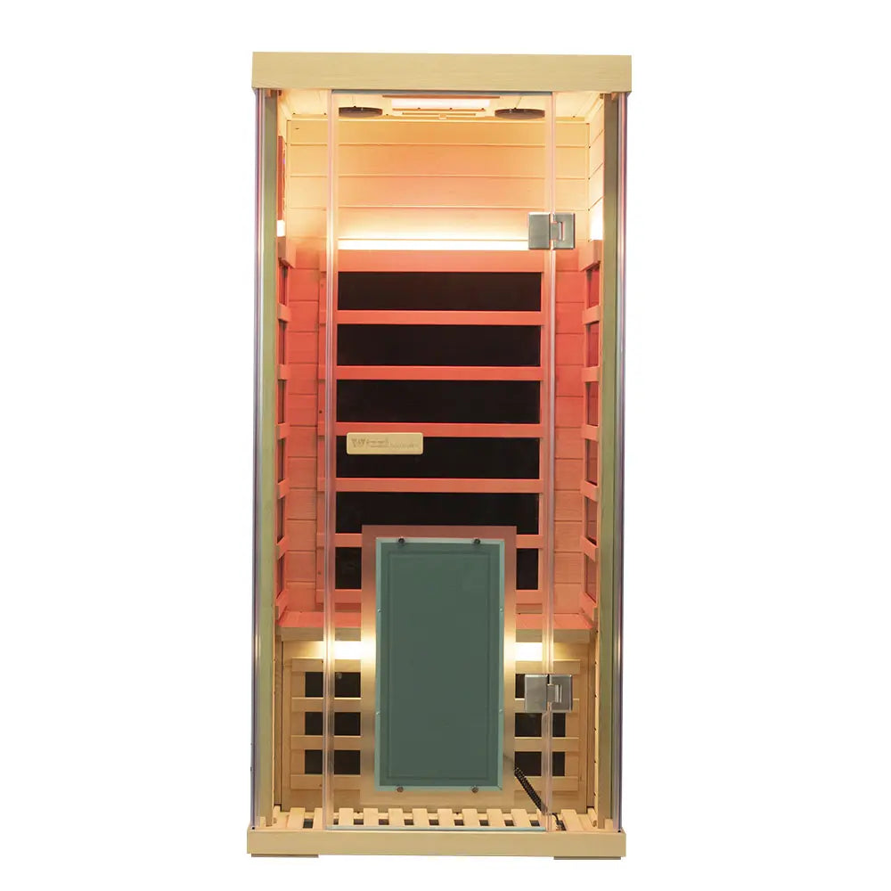 Wizzisauna 1-Person Hemlock Full-Glass Sauna