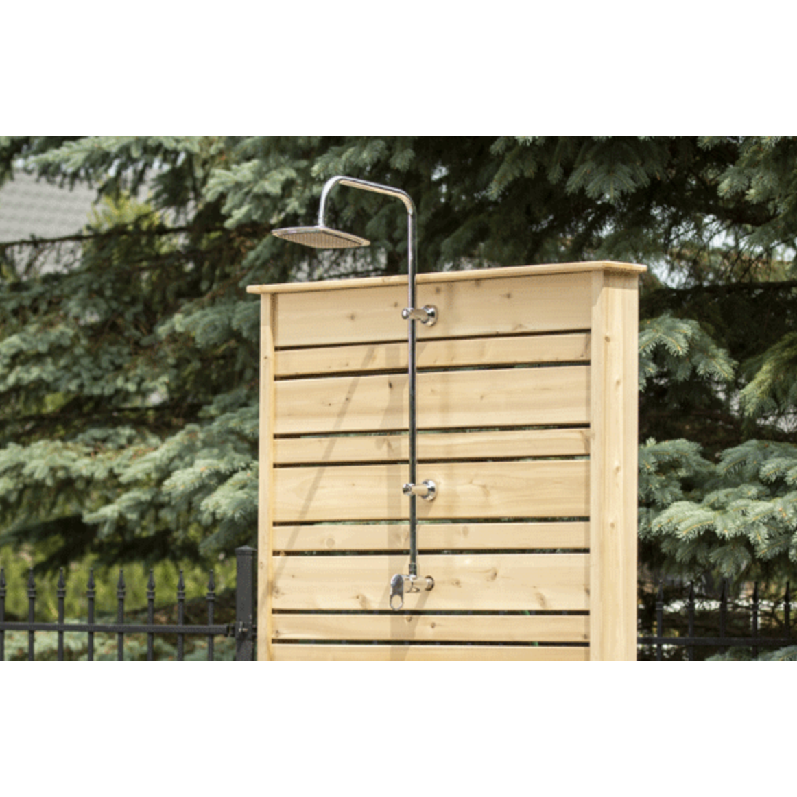 CT Savannah Outdoor Shower poolside with pool house