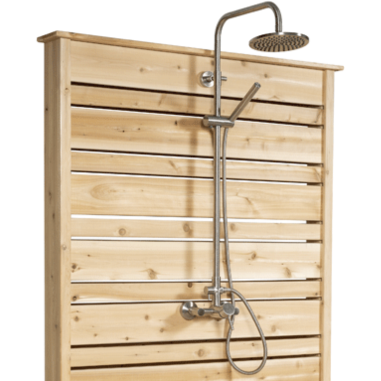 CT Savannah Outdoor Shower patio install with spray